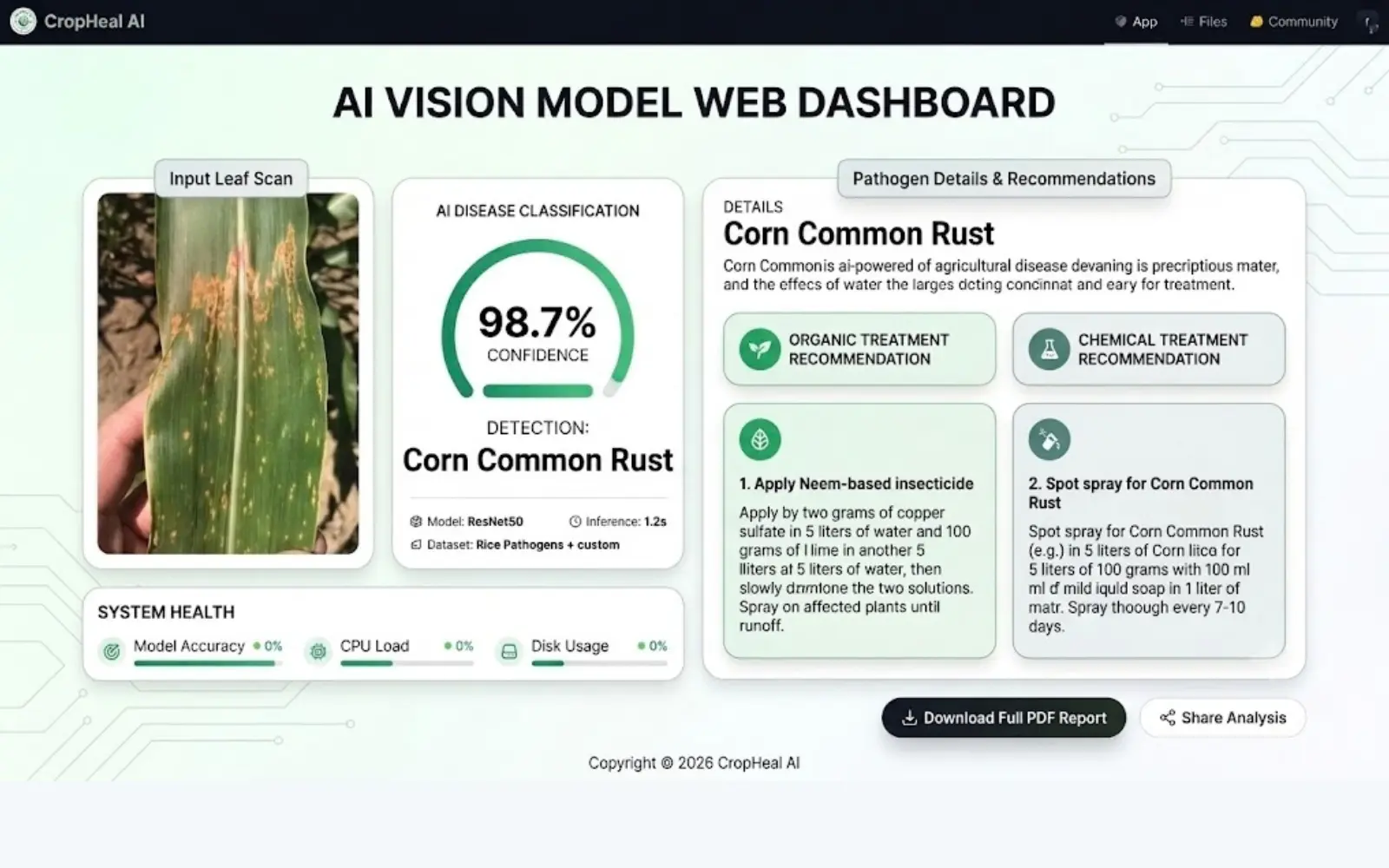 CropHeal AI interface preview