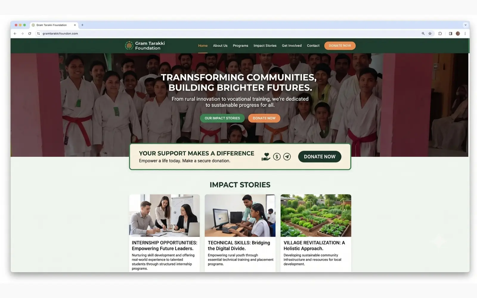 Gram Tarakki Foundation interface preview